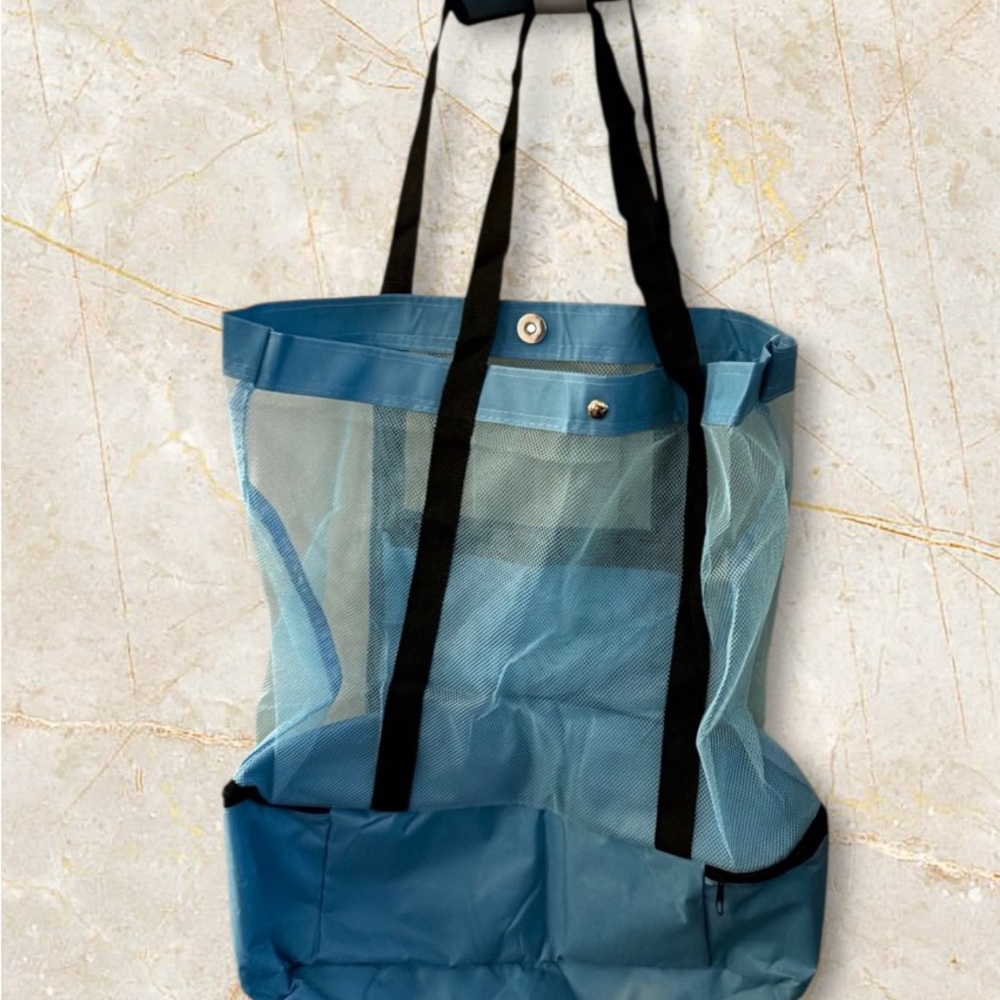 Boutique 9 Blue and Black Mesh Tote Bag